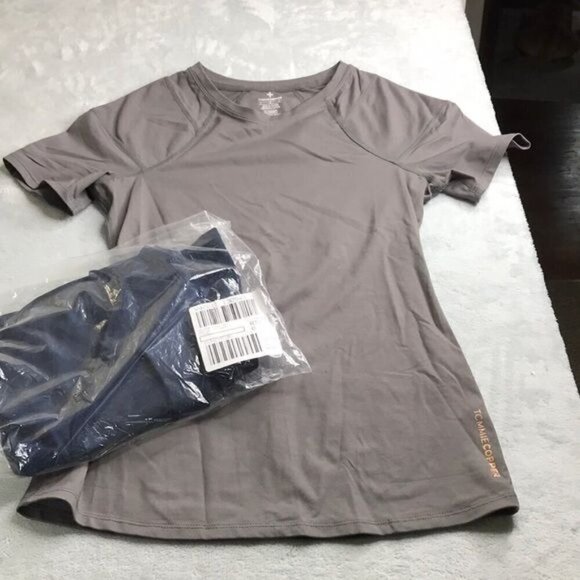 Tommy Copper Short SLeeve Compression Top & Adjustable Back Support Leggings L - Picture 1 of 12